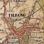 Gedeelte v/e oude kaart van Tilburg (1836) :  