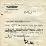 Brief van ‘Der Beauftragte für den Vierjahresplan’ in Amsterdam van 21-11-1940. 