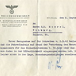 Antwoord van de Reichskommissar van 9-9-1942. 
