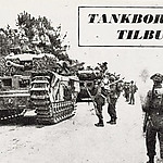 Tweede Wereldoorlog. Bevrijding. Een Schots konvooi rijdt op 27 oktober 1944 onder Broekhoven Tilburg binnen. 