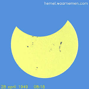 Een gedeeltelijke zonsverduistering in 1949,