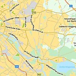 Landkaart met rechts-onder Woltersdorf (A) en links-boven op 30 km afstand.  