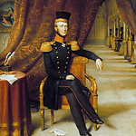 Koning Willem II in vol ornaat,   