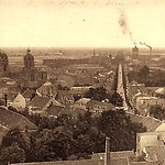 Panoramafoto uit 1927 met links op de voorgrond de fabrieken van Sträter.  