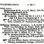 Vermelding van de ’Tilburg Automobiel Garage’ aan de Schoolstraat van Jos v.d. Schoot-Hoofs.